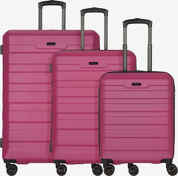 D&N Suitcase Set in Pink: front