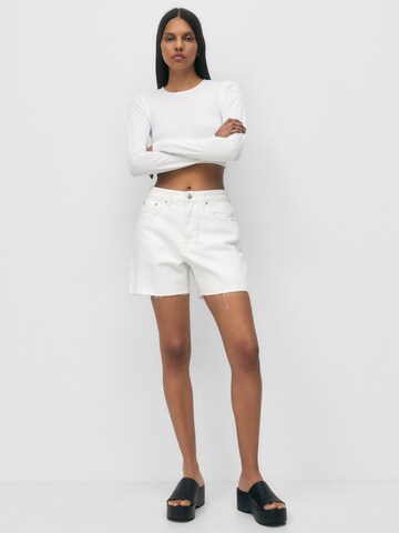 Regular Jean Pull&Bear en blanc