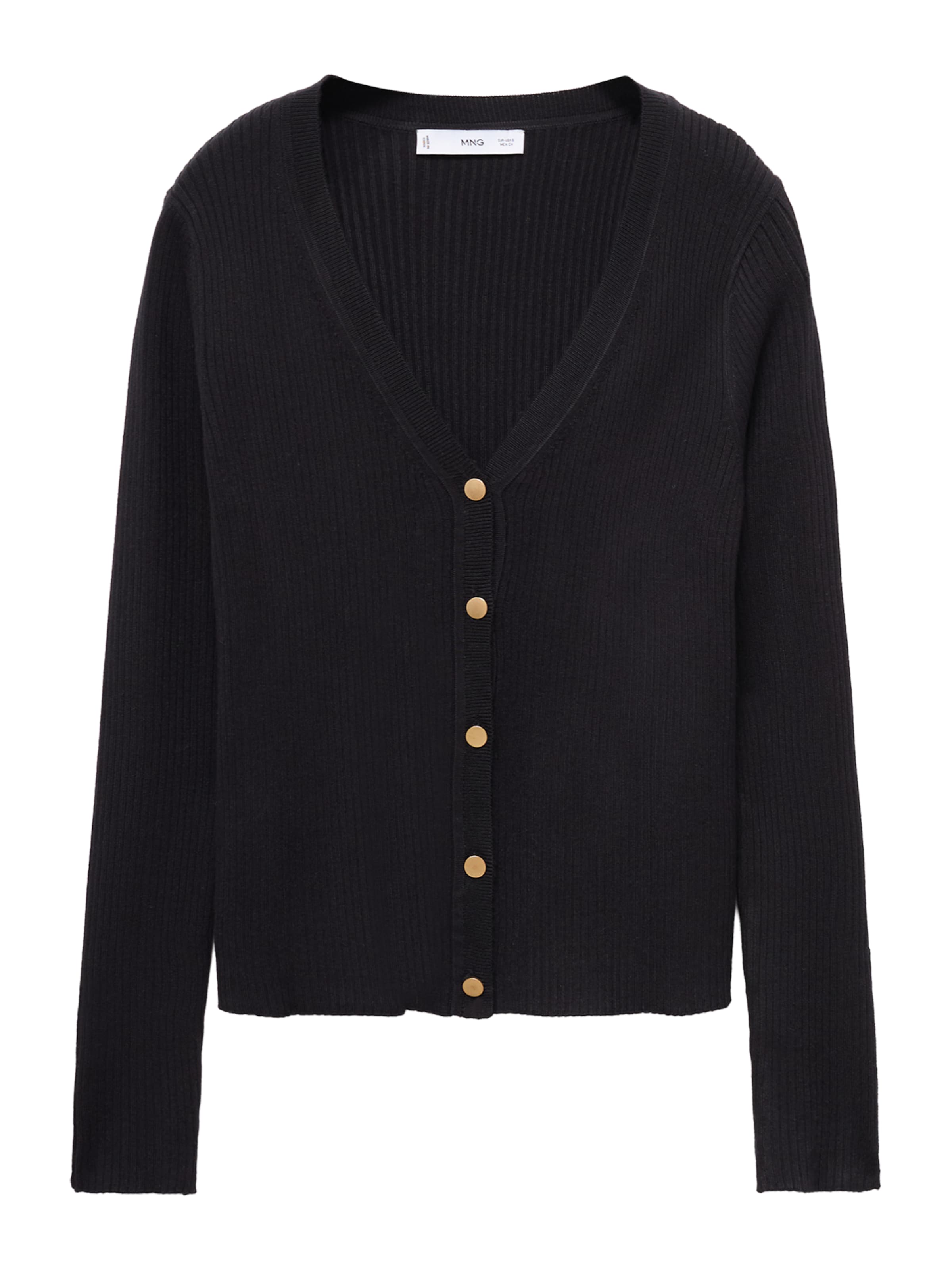 MANGO Cardigan 'BOTONA' i sort: forside