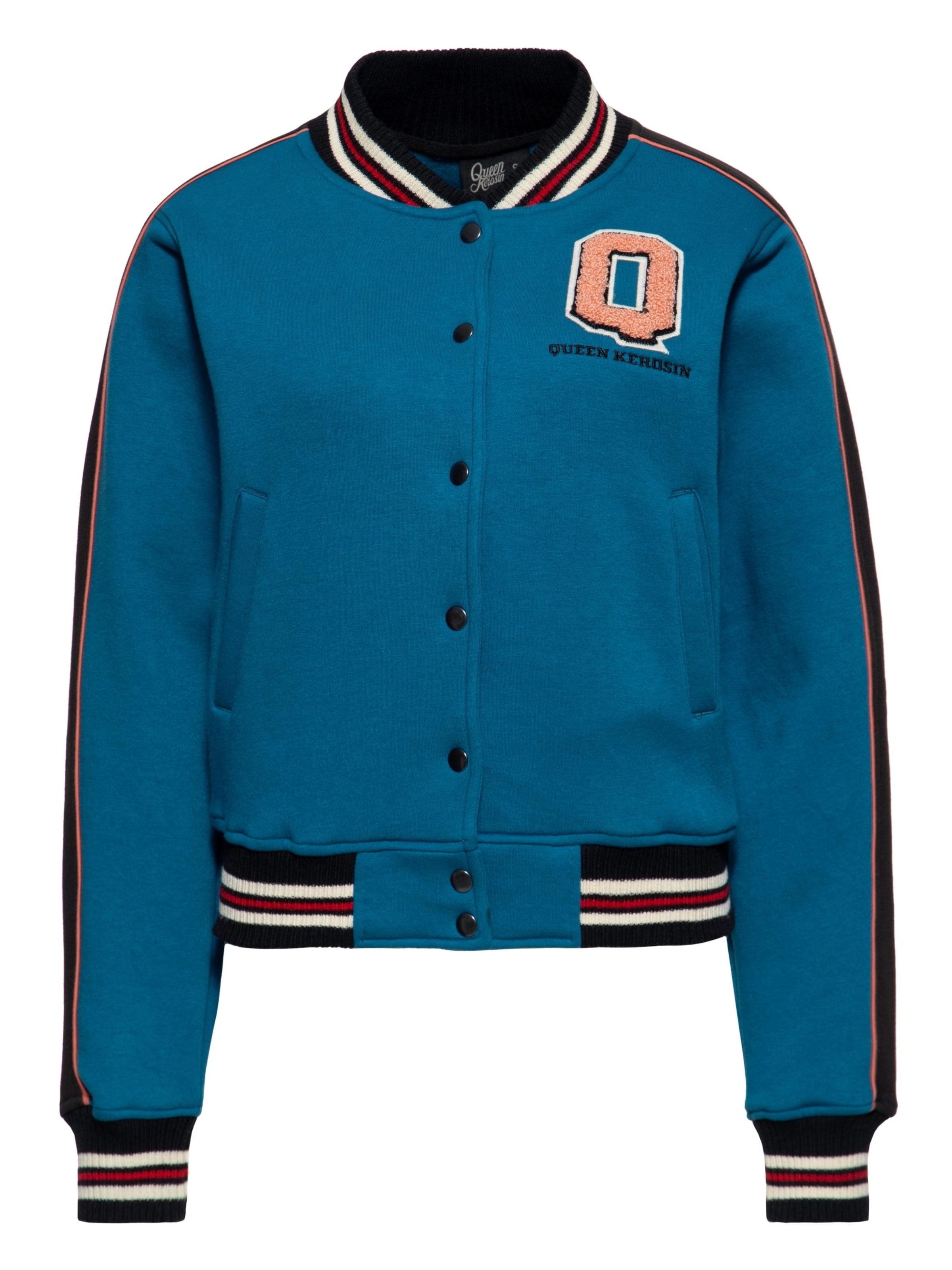 Queen Kerosin Between-Season Jacket 'Hottie On The Run' in Green: front