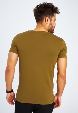 Leif Nelson T-Shirt V-Ausschnitt in Grün
