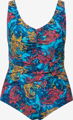 Ulla Popken T-shirt Swimsuit in Blue: front