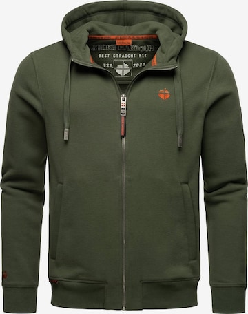 STONE HARBOUR - Sudadera con cremallera 'Billy Joy' en verde: frente