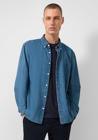 Coupe regular Chemise QS en bleu : devant