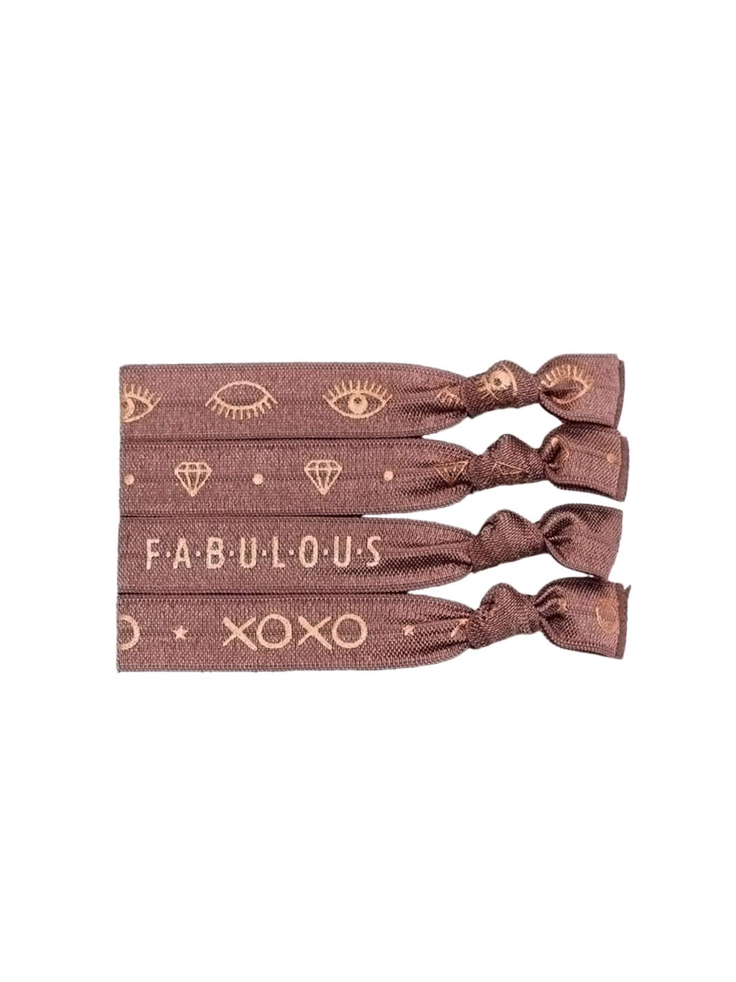 Laceup Armband 'Ginger Snap' in Bruin: voorkant