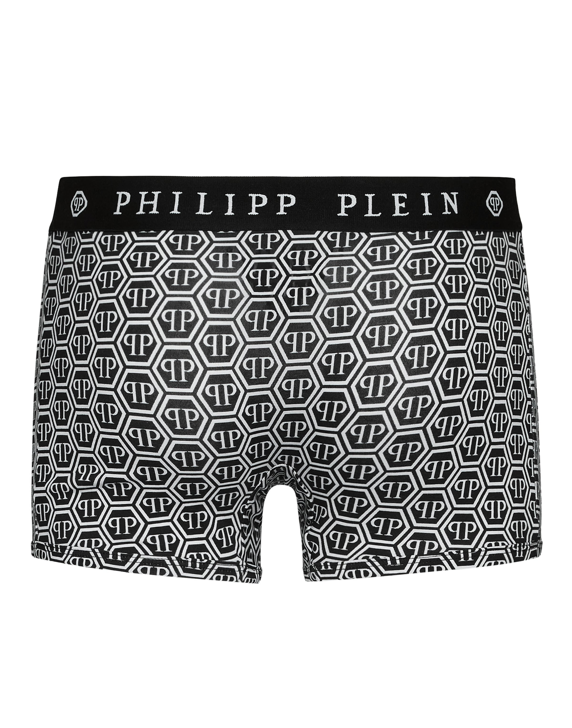 Boxer 'Hexagon' di Philipp Plein in grigio: frontale