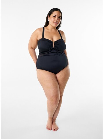 Swim by Zizzi Balconette Swimsuit 'SLine' in Black
