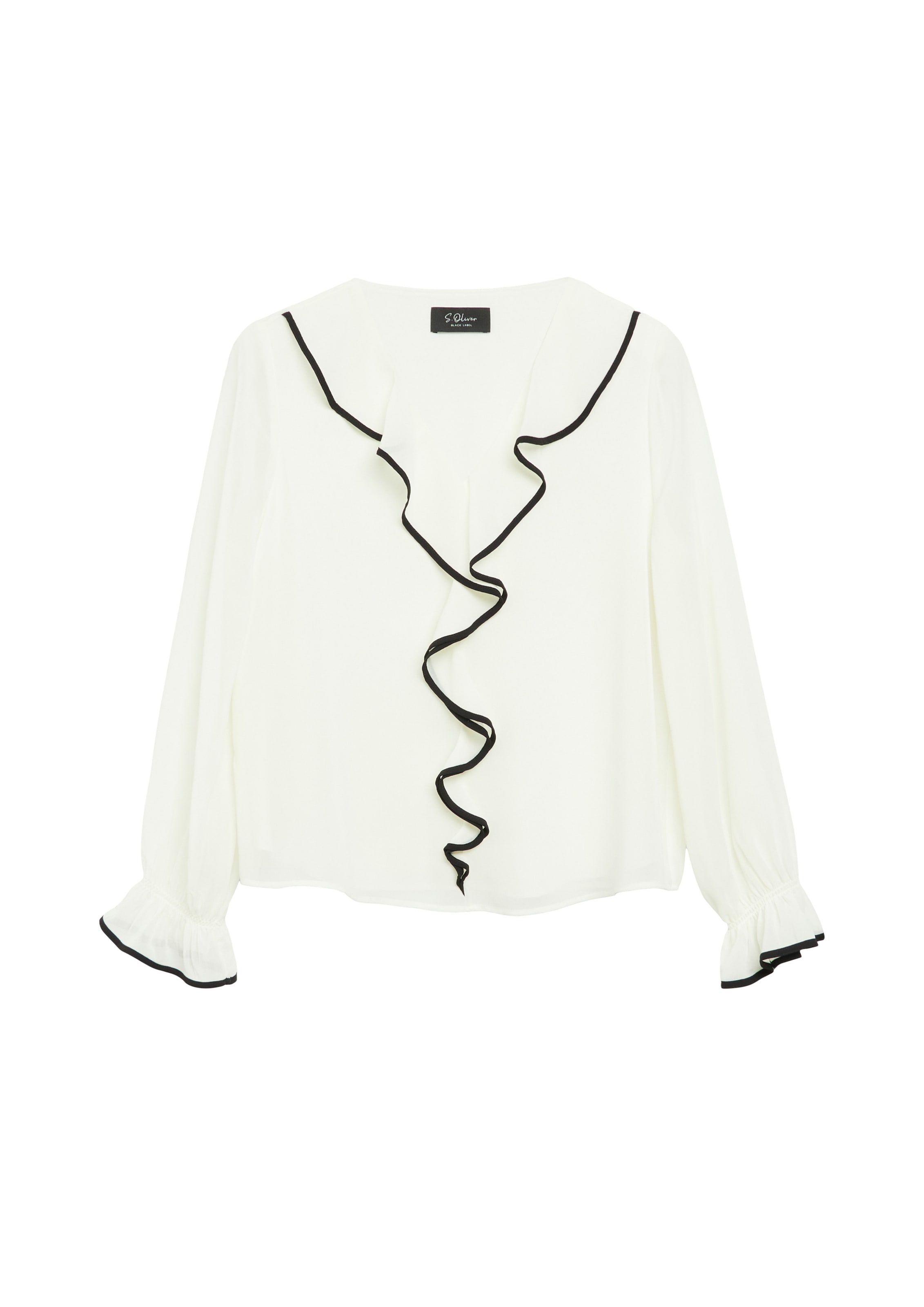 s.Oliver Blouse in XXS in de kleur Crème / Zwart, Productweergave