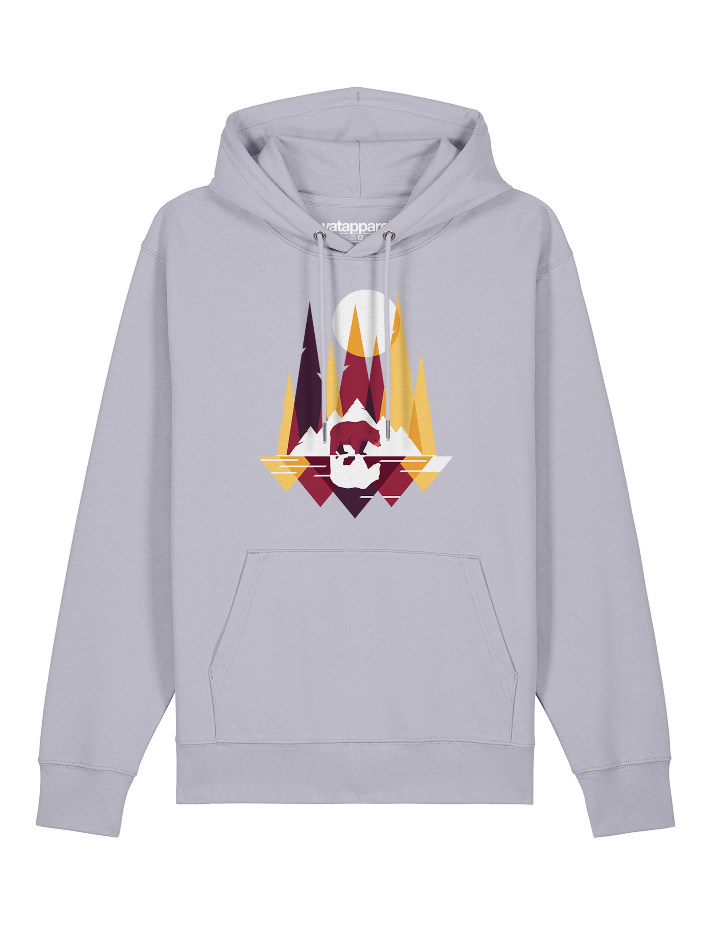 Sweat-shirt ' Von Bären und Bergen ' Watapparel en violet : devant