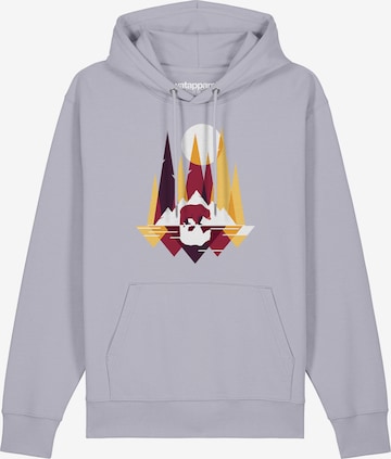 Sweat-shirt ' Von Bären und Bergen ' Watapparel en violet : devant