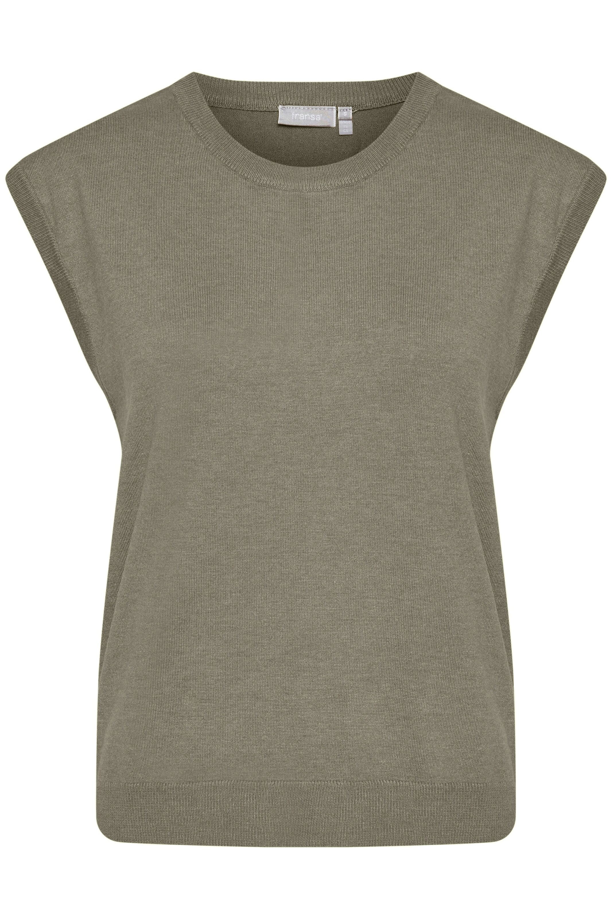 Fransa Knitted vest 'FRZubasic' in Green: front