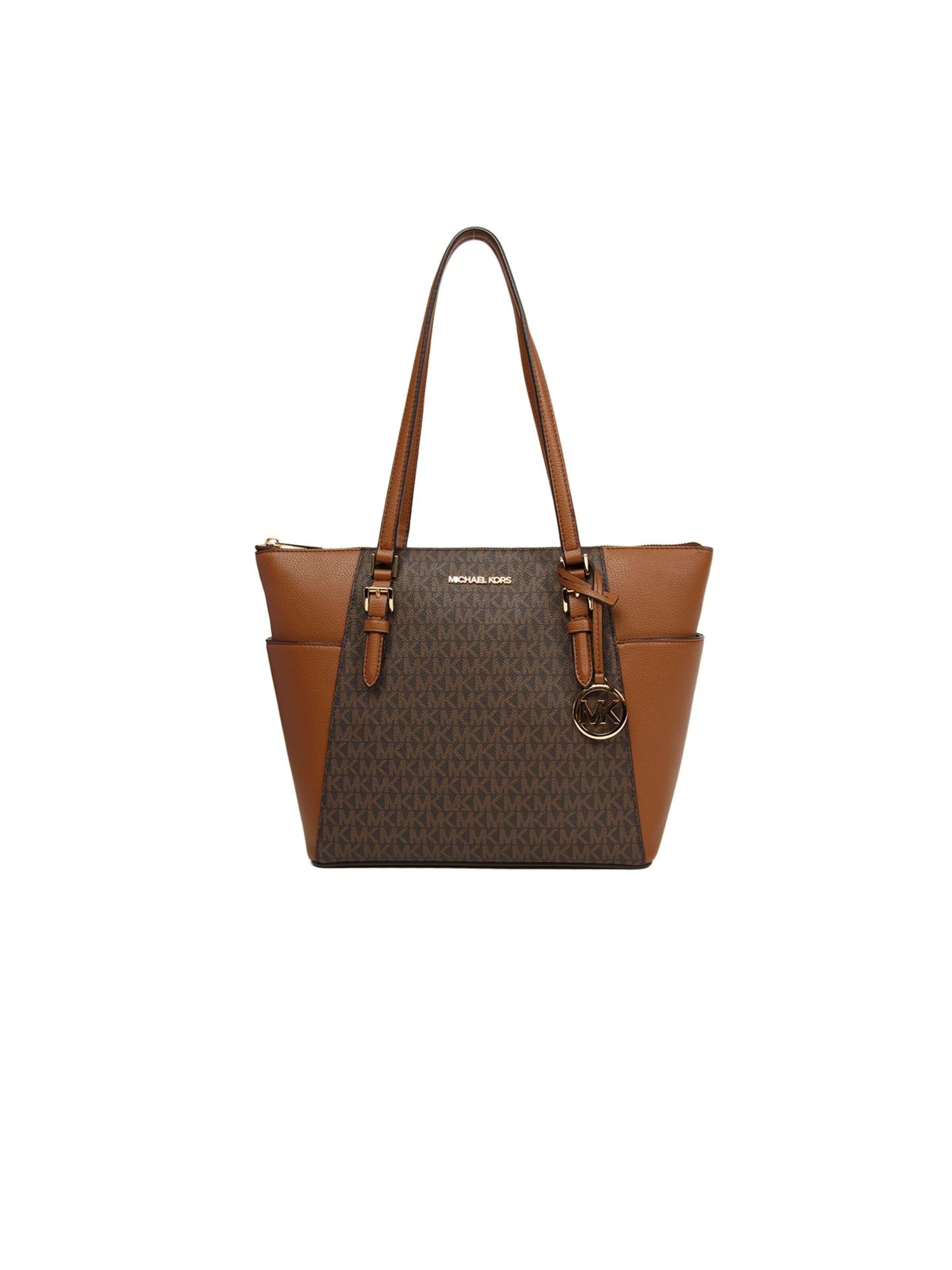 Shopper 'Charlotte Large Top-Zip Tote' di Michael Kors in marrone: frontale