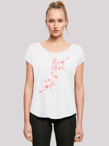 F4NT4STIC Shirt 'Kirschblüten Asien' in White: front