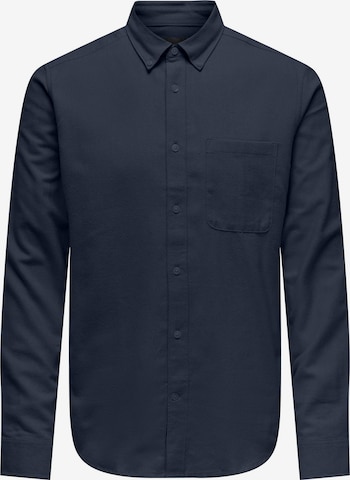 Only & Sons Slim fit Button Up Shirt 'GUDMUND' in Blue: front
