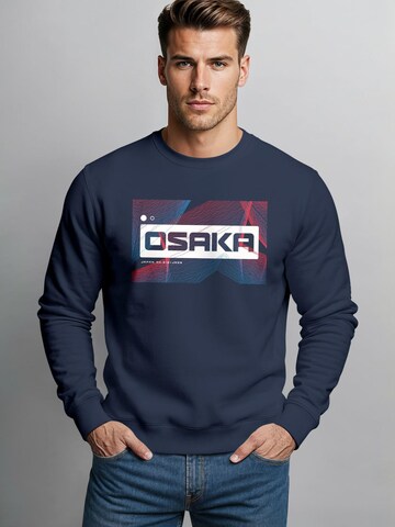 Neverless Sweatshirt 'Osaka Japan' in Blue: front