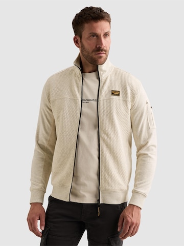 PME Legend Between-season jacket 'Sweatshirt with jacquard pattern and flight pocket' in White: front