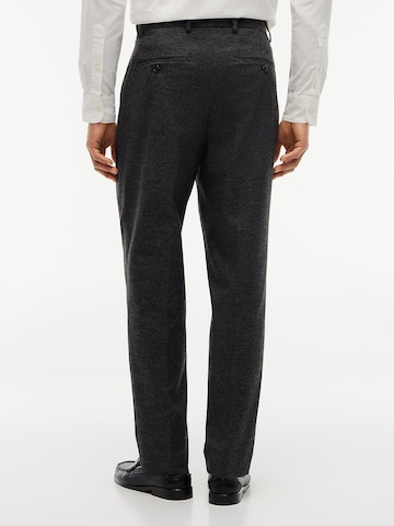 TOMMY HILFIGER Tapered Bandplooibroek 'New York Label' in Grijs