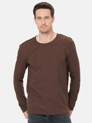 Key Largo Shirt 'HAMILTON STREET' in Braun: Vorderseite