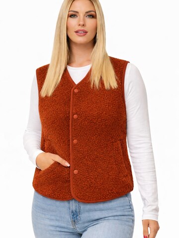 Worldclassca Vest 'Damen Kurze Kuschel Weste' in Brown: front