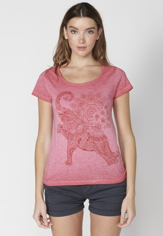 T-shirt KOROSHI en rose : devant