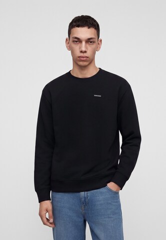 Bluză de molton de la GUESS JEANS pe negru: față