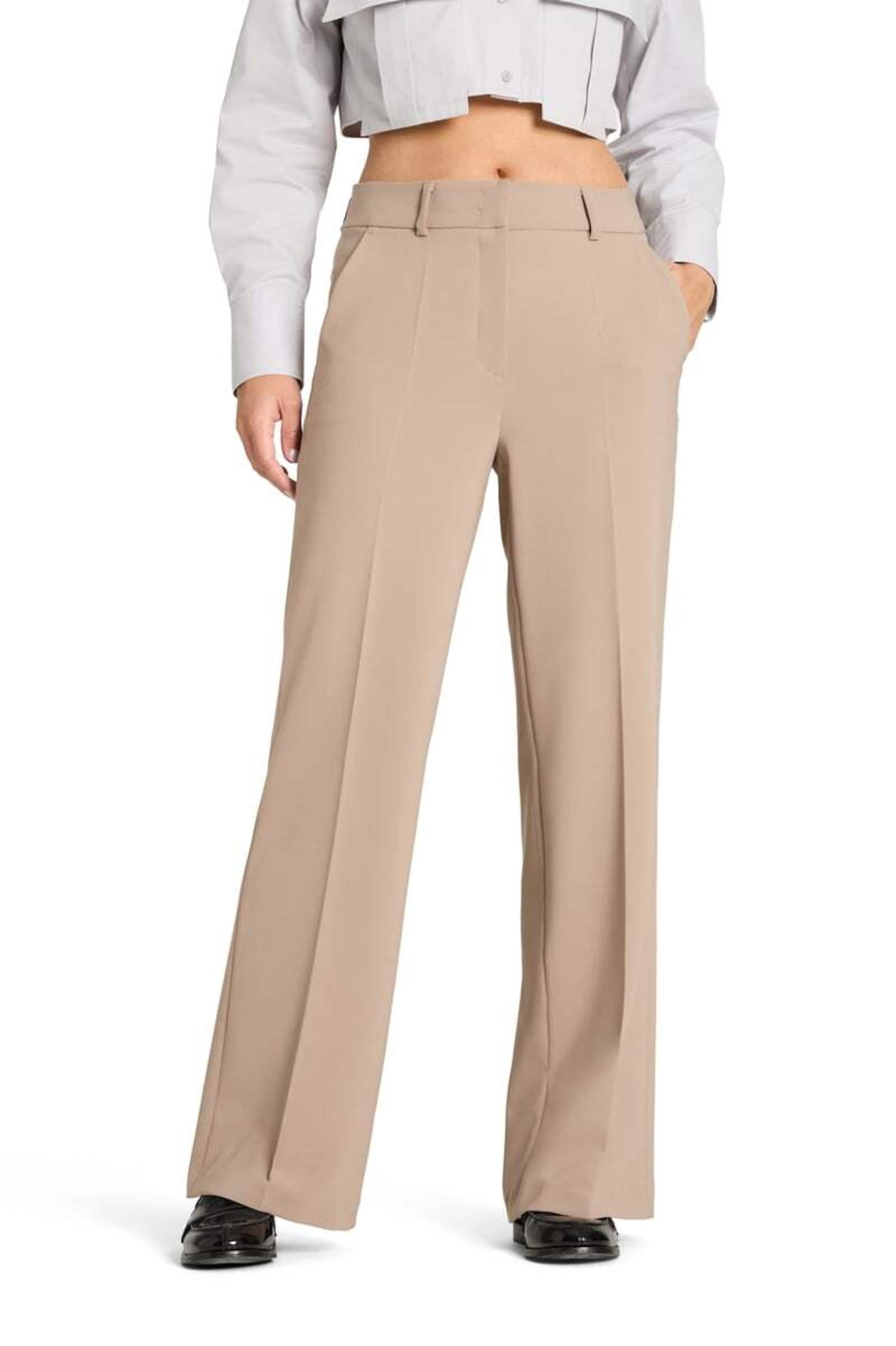Cambio Wide leg Pantalon 'Amelie' in Beige: voorkant