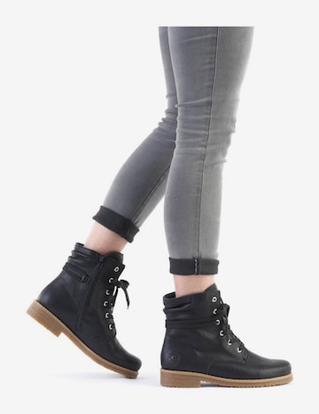 Rieker Lace-Up Ankle Boots in Black