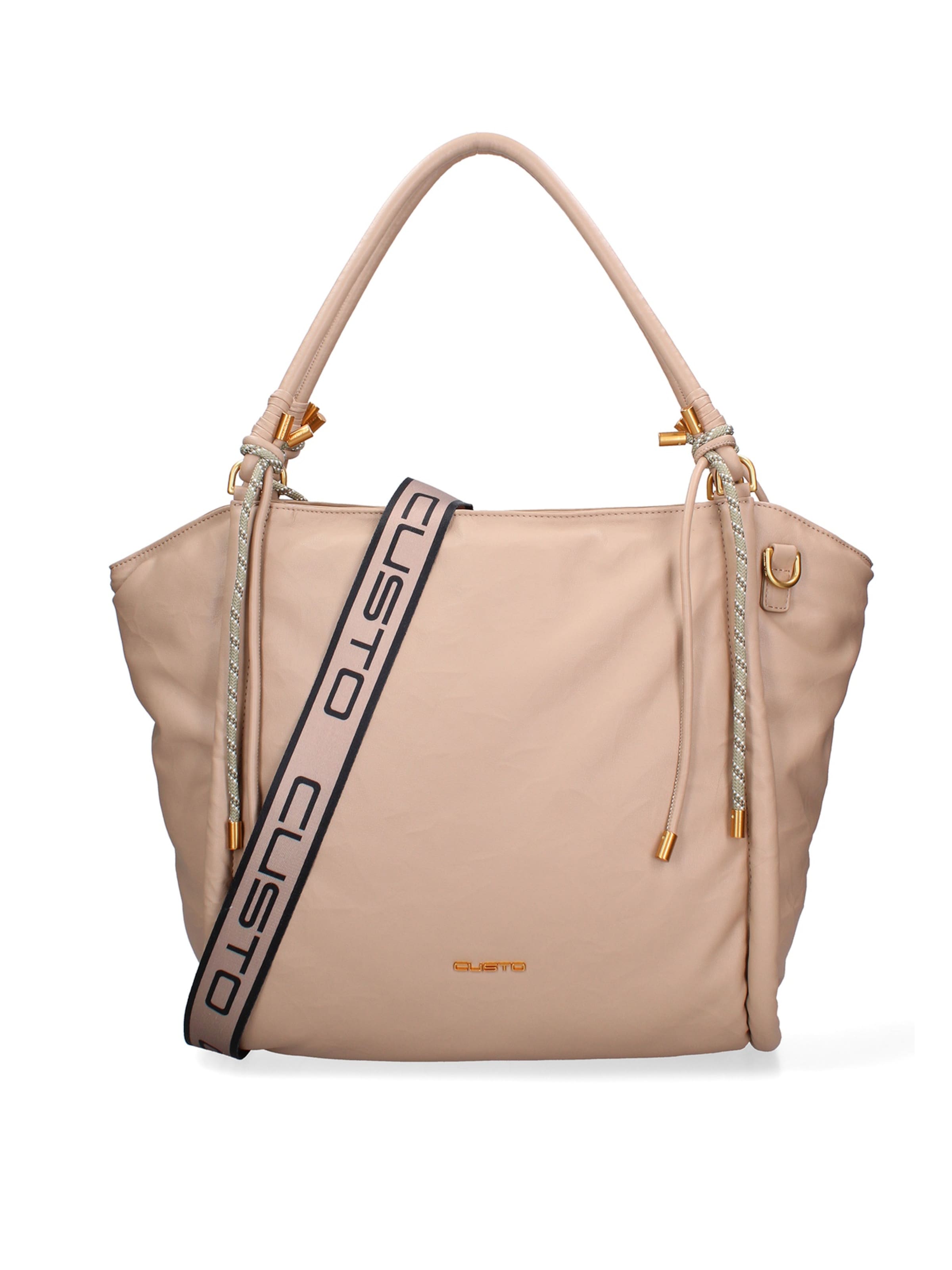 Borsa a spalla di Custo Barcelona in beige: frontale