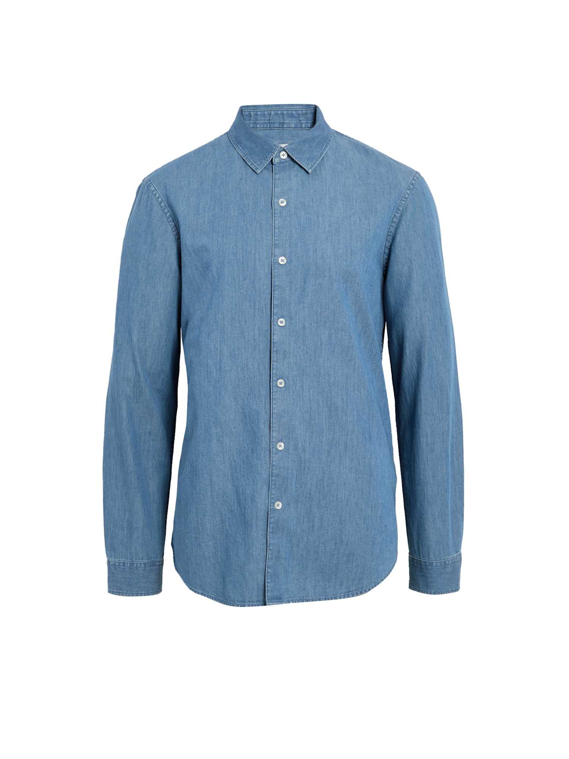 Marks & Spencer Regular fit Button Up Shirt in Blue: front
