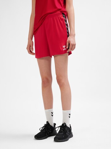 Hummel Regular Workout Pants 'Authentic' in Red: front