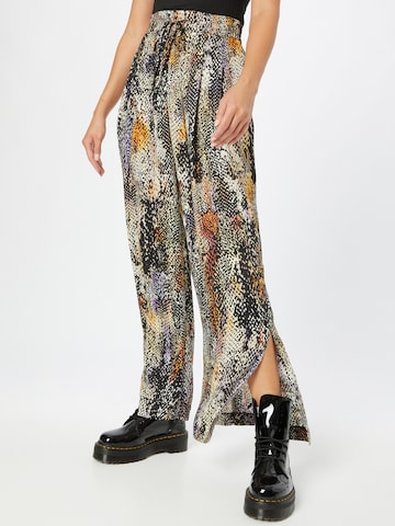 River Island Wide Leg Hose 'ABSTRACT' in Braun: predná strana