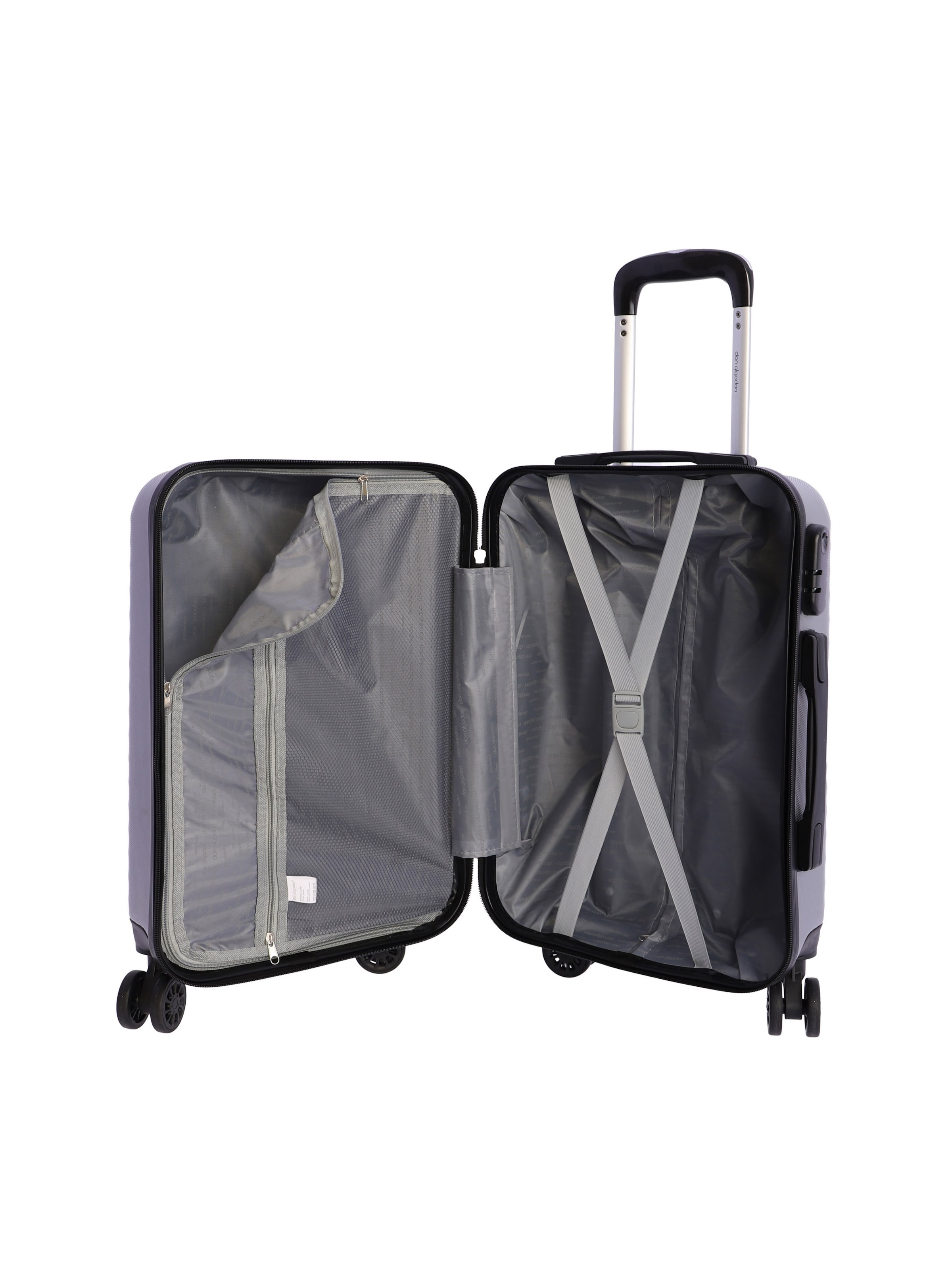 Don Algodon - Carrito 'DON ALGODON - Maletas de Viaje Cabina - Maleta 55x40x20 - Maletas de Viaje - Maleta de Cabina Resistente Ryannair - Trolley Equipaje para Avion con 4 Ruedas de 360º y candado' en plata