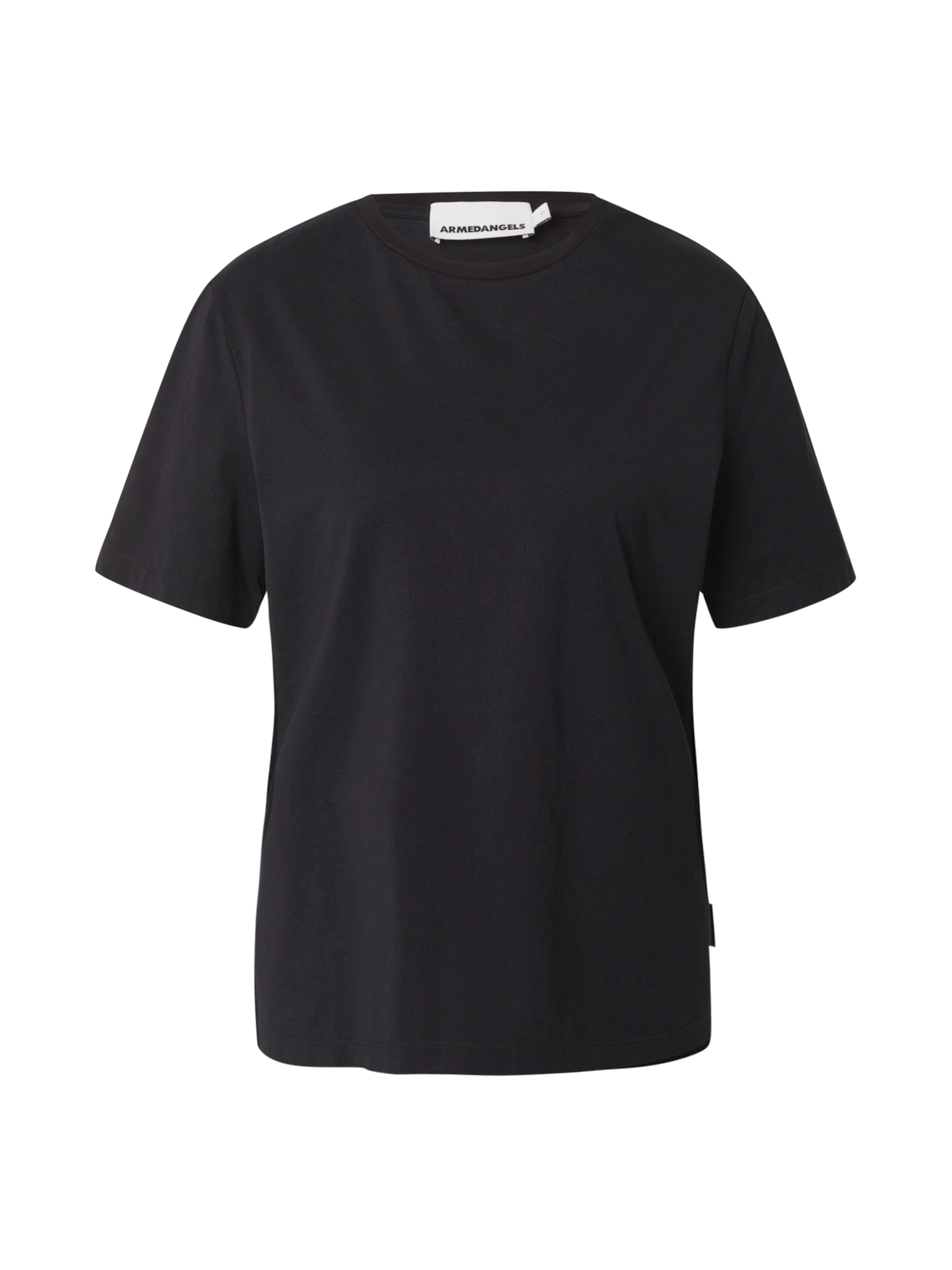 Tricou 'LUALAA' de la ARMEDANGELS pe negru: față