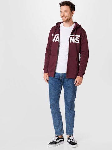 VANS Regular fit Zip-Up Hoodie in Red