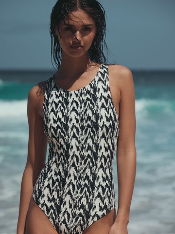 Next High neck Badeanzug in Mischfarben