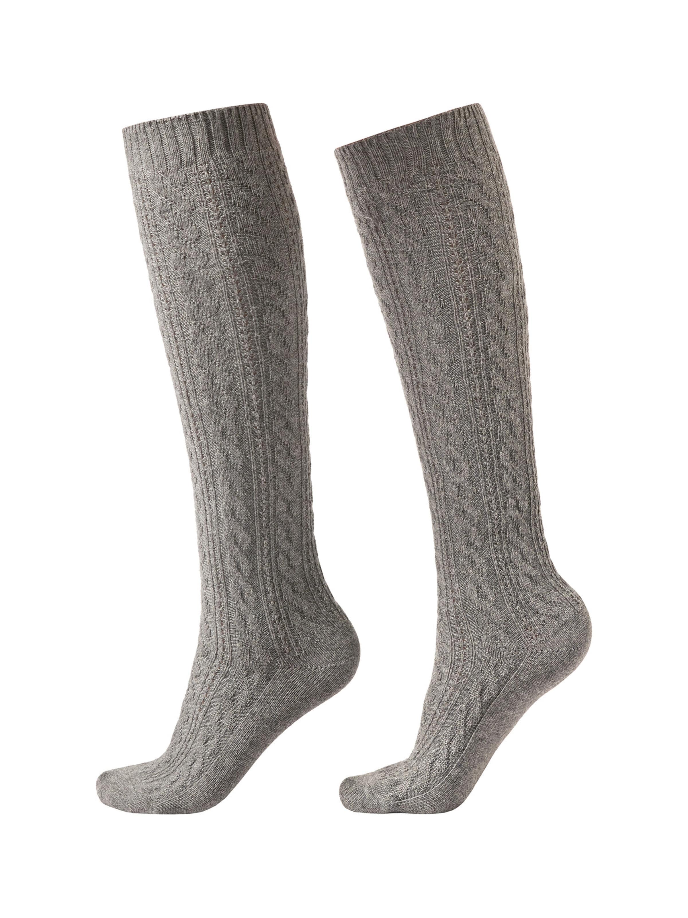 CALZEDONIA Knee High Socks in Grey: front
