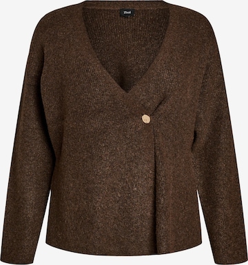 Cardigan 'VISTA' Zizzi en marron : devant