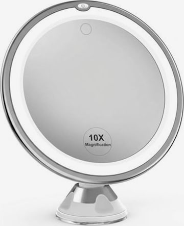 Boîte à bijoux 'PRO BEAUTY Badeværelsesspejl med LED-lys og sugekop – 10x forstørrelse, Ø17 cm, hvid' UNIQ Beauty en blanc : devant