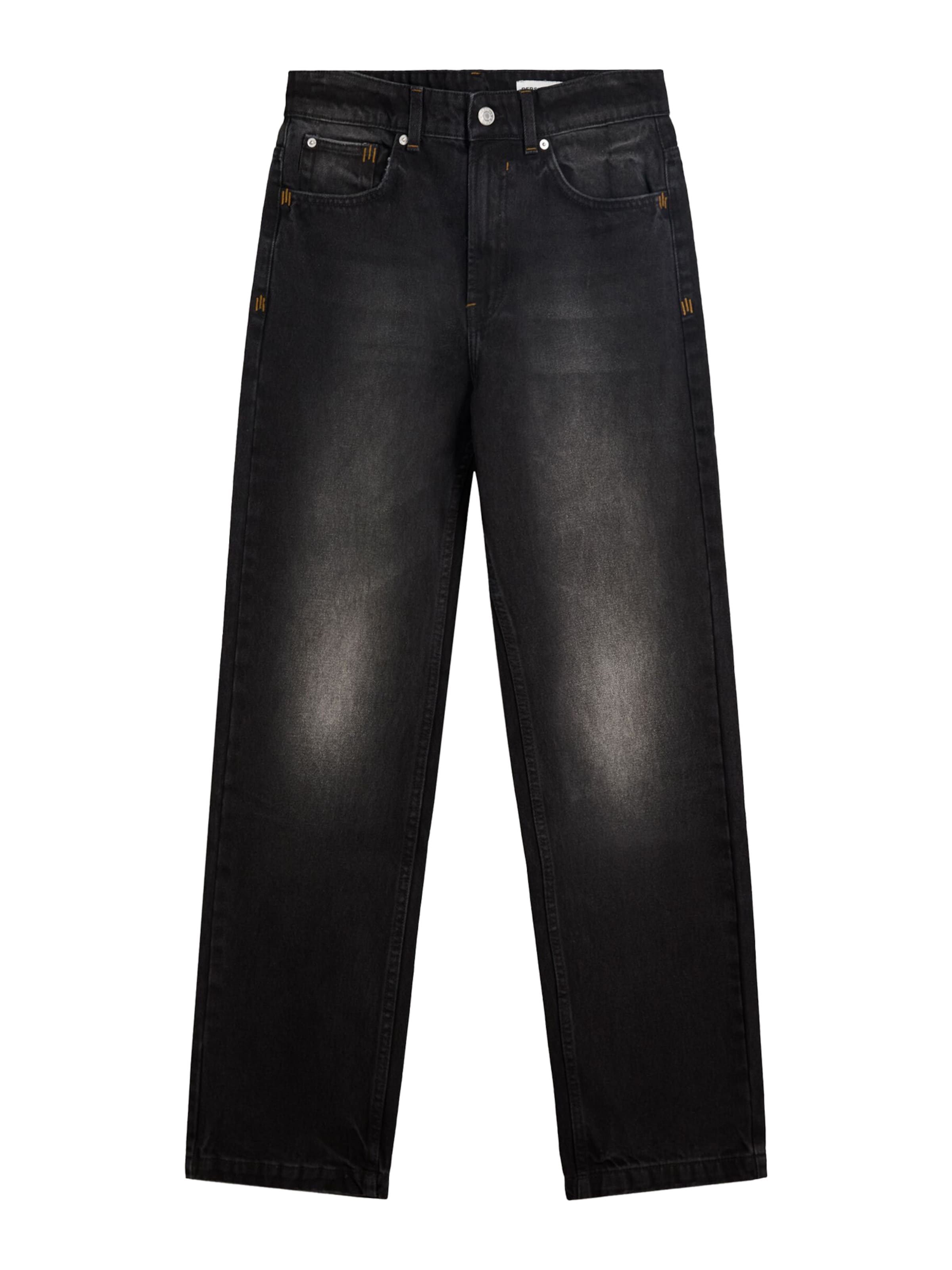 Bershka Loosefit Farkut värissä musta: etupuoli