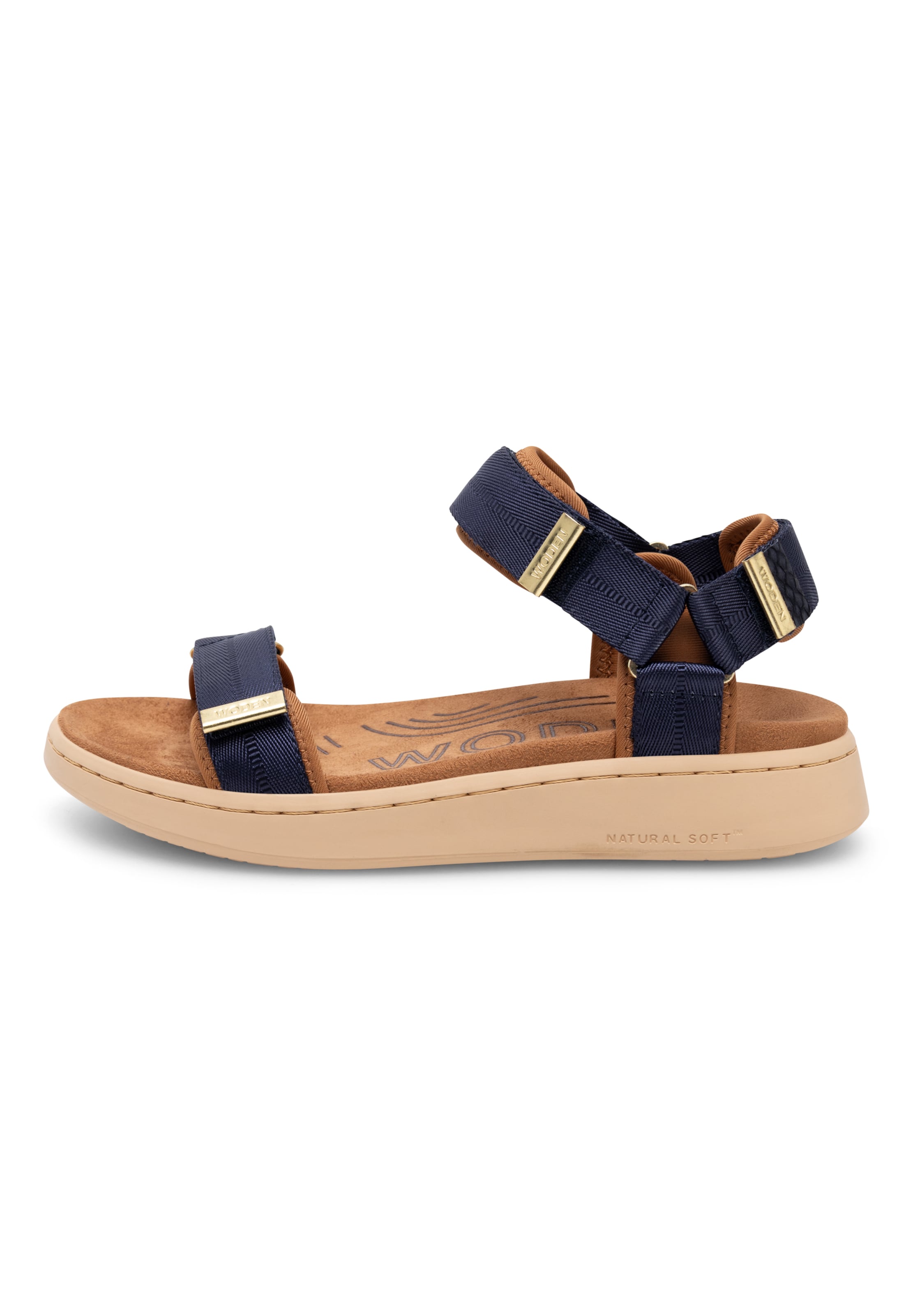 WODEN Sandaler 'Line' i blå: forside