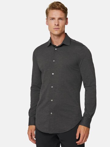 Coupe regular Chemise Boggi Milano en gris : devant