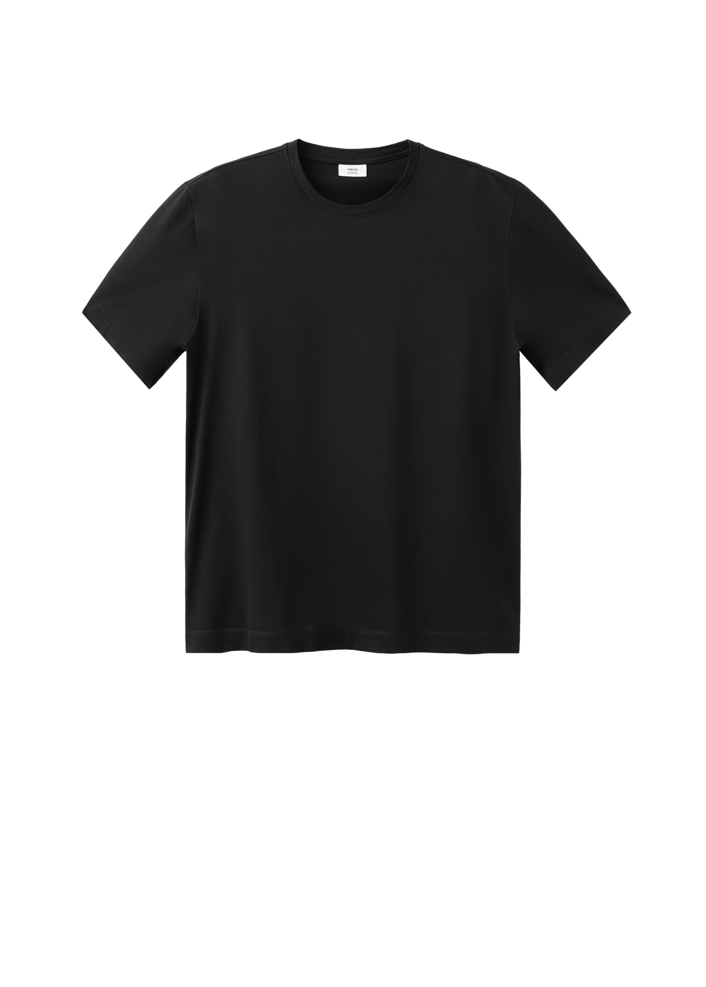 Tricou 'BELLOW' de la MANGO MAN pe negru: față