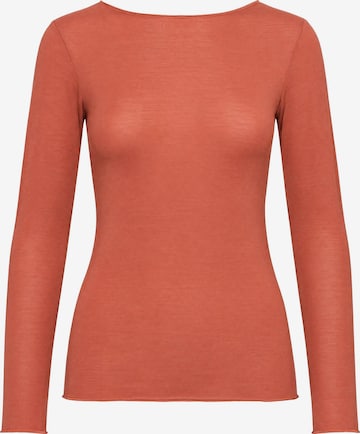 Ciocca - Camiseta térmica 'Cashmere undershirt barchetta' en naranja: frente