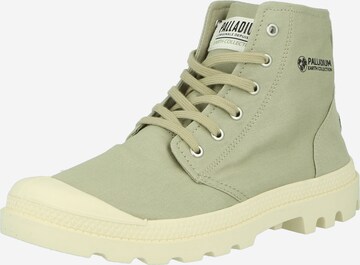 Palladium Lace-Up Ankle Boots 'Pampa' in Green: front