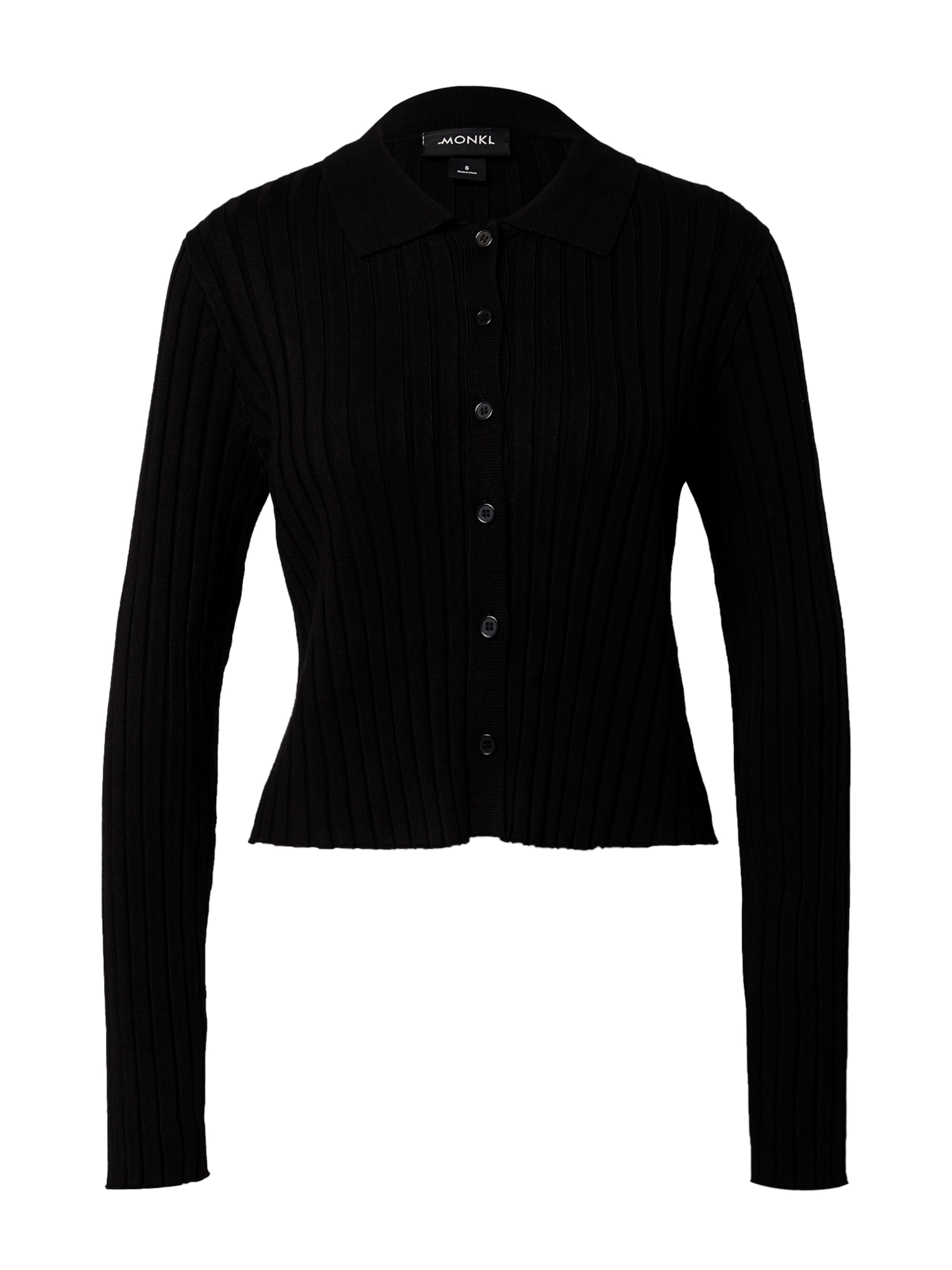 Monki Knit Cardigan in Black: front