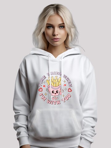 F4NT4STIC Sweatshirt 'Time Fries when I am with you Valentinstag' in Wit: voorkant