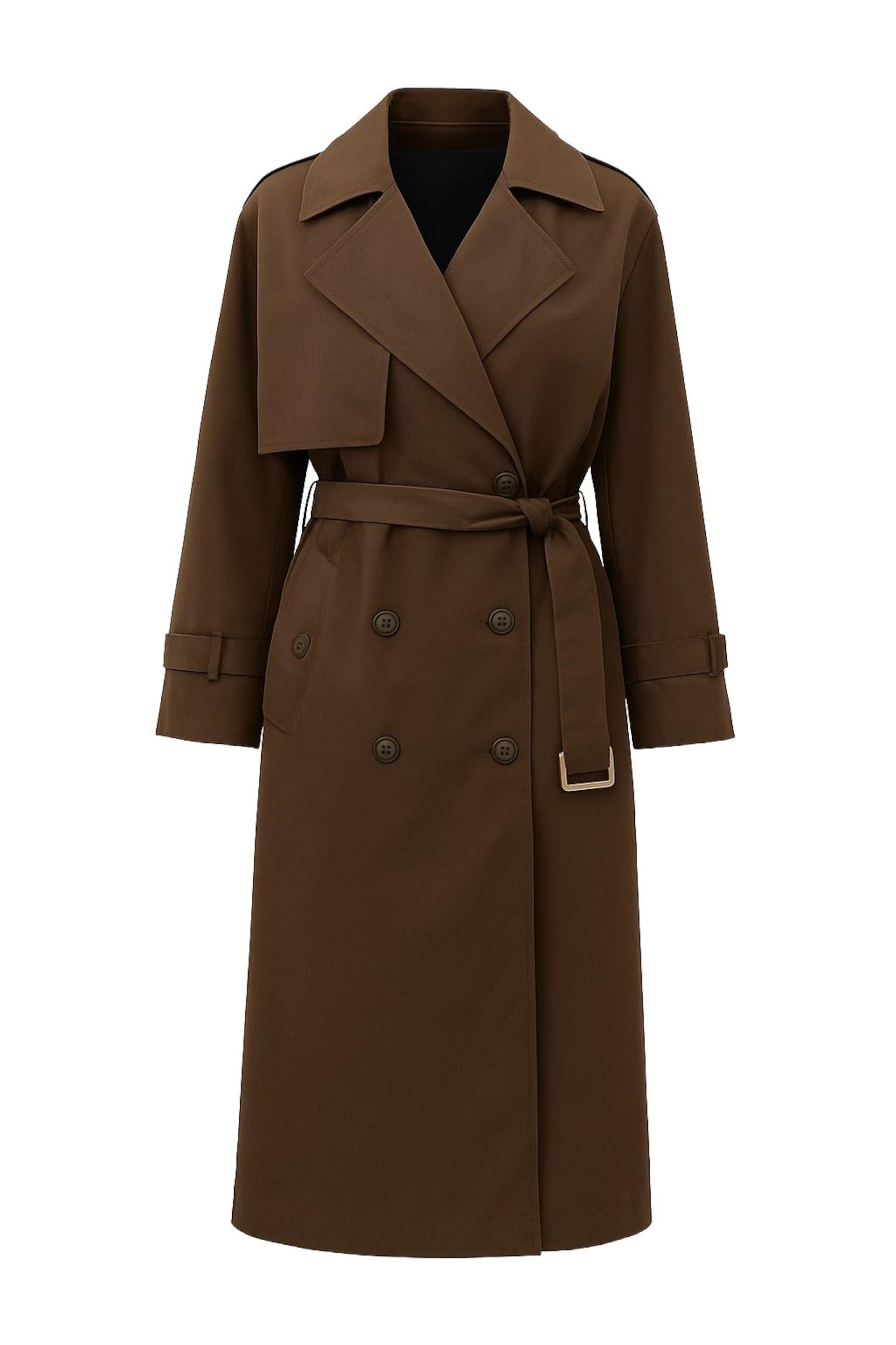 Manteau mi-saison MANUKA en marron : devant