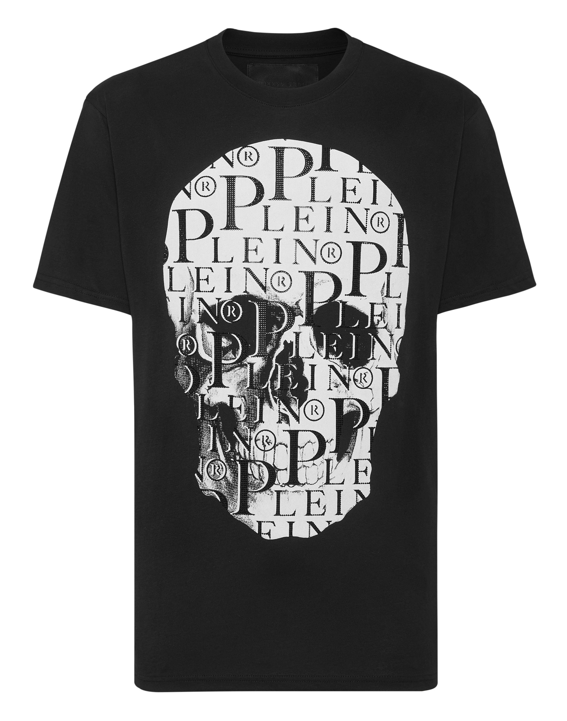 Philipp Plein T-Shirt 'Skull' en gris clair / noir / blanc, Vue avec produit