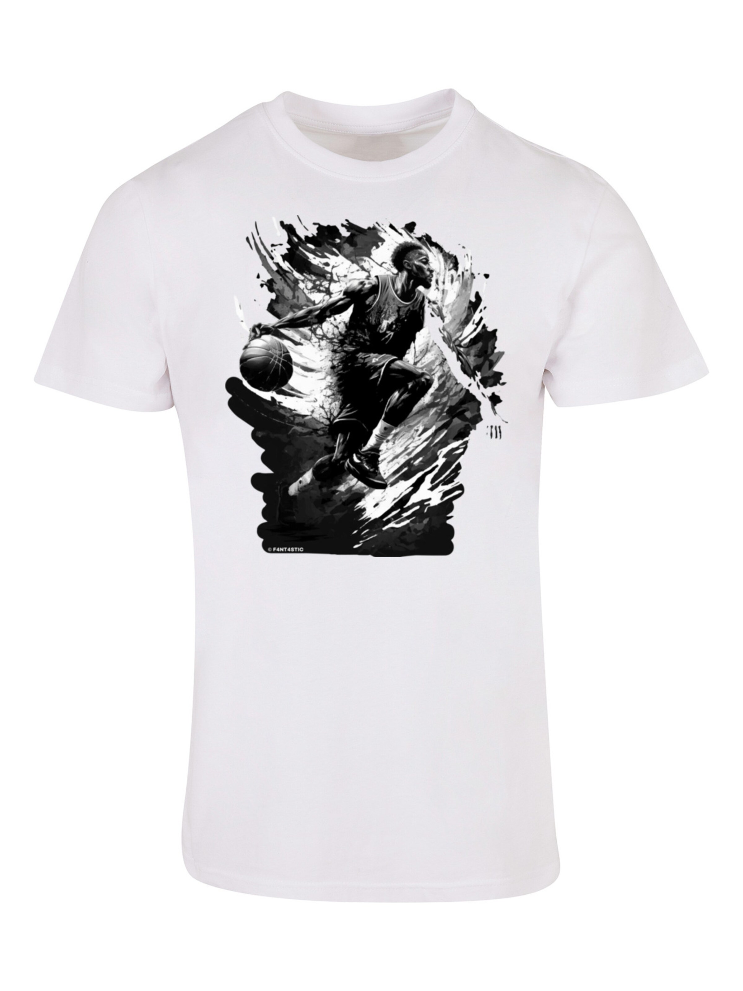 T-Shirt 'Basketball Splash Sport' F4NT4STIC en blanc : devant