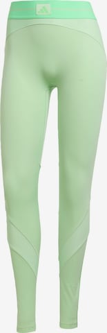 ADIDAS PERFORMANCE - Skinny Pantalón deportivo 'Hyperglam' en verde: frente